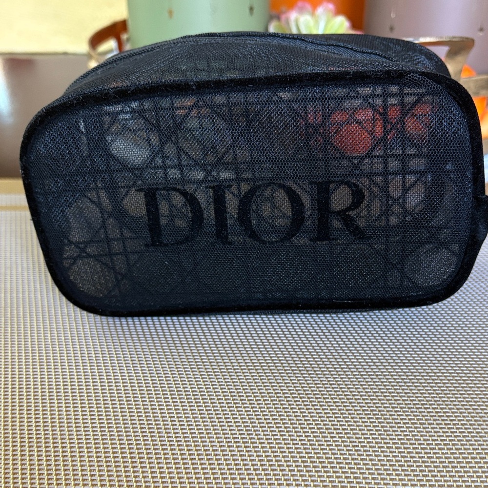 Dior Black Mesh Travel Pouch